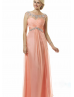 Rhinestone Beaded Ruched Chiffon Sparkly Prom Dress